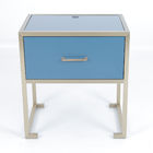 Custom Made Luxury 5-Star Hotel Night Stand Bedside Table With Brass Stainless Steel Frame