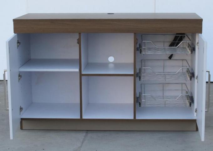 Dessus blanc du Cabinet HPL de réfrigérateur à micro-ondes d'hôtel de couleur avec latéral monté 0