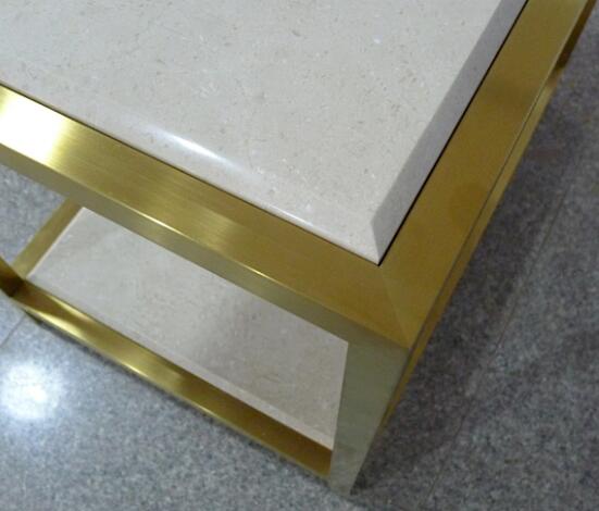 Meubles supérieurs de table basse d'espaces vitaux de pierre blanche, entièrement tables de chevet de chêne d'Assambled 0