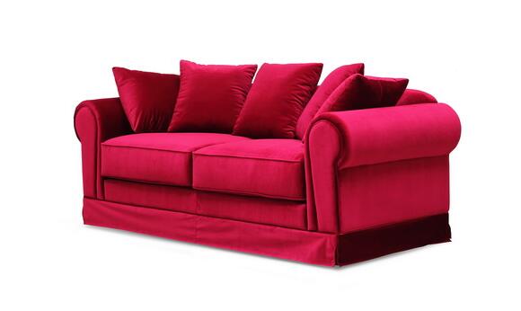 Sofa de toile 18" de Seater du tissu 3 de mode pour le lobby d'hôtel, bouleau/contreplaqué 0