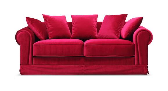 Sofa de toile 18" de Seater du tissu 3 de mode pour le lobby d'hôtel, bouleau/contreplaqué 1