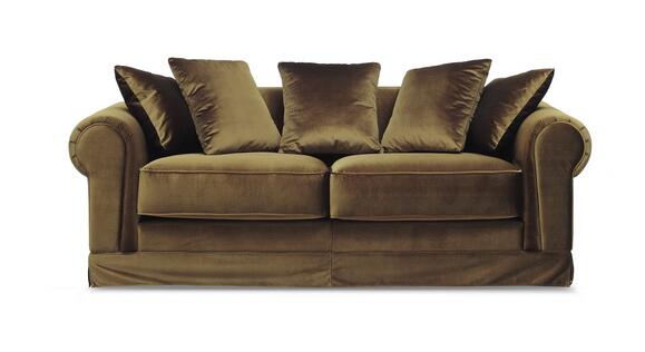 Sofa de toile 18" de Seater du tissu 3 de mode pour le lobby d'hôtel, bouleau/contreplaqué 2