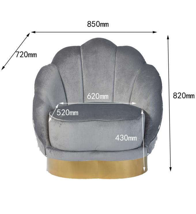 Feston américain Shell Shaped Living Room Sofa de tissu de velours 2