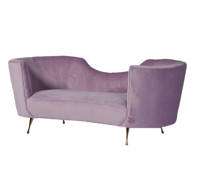 Divan de velours incurvé par roses pâles uniques d'arc de tapisserie d'ameublement 0