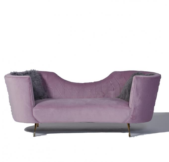 Divan de velours incurvé par roses pâles uniques d'arc de tapisserie d'ameublement 1