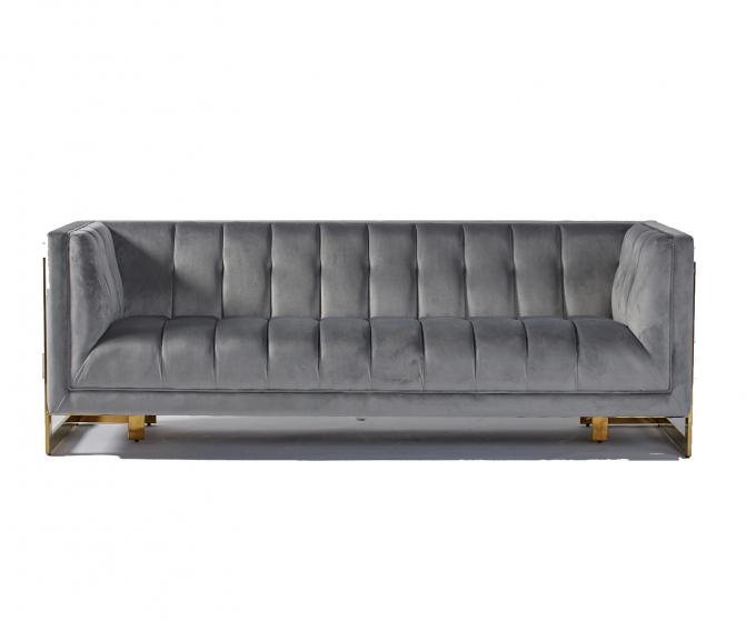Le tissu de velours a orné le salon moderne Sofa With Hallow Metal Legs 0