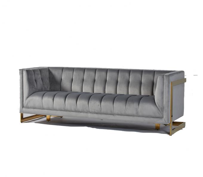 Le tissu de velours a orné le salon moderne Sofa With Hallow Metal Legs 1