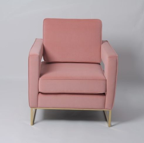 Les loisirs roses de salon de velours arment des jambes de Sofa Chair With Stainless Steel 0