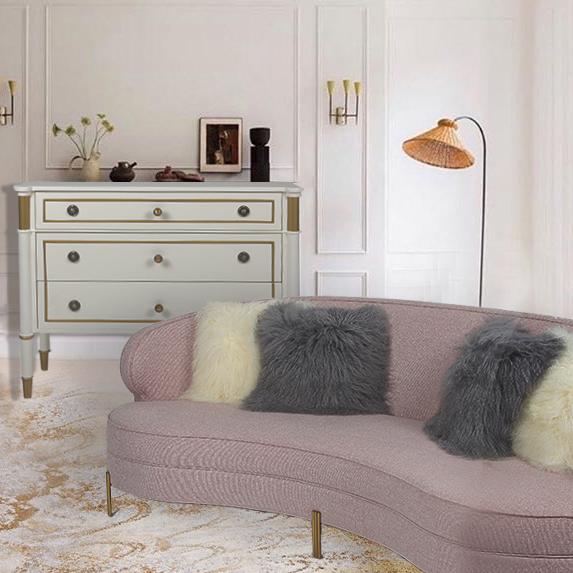 Sofa moderne de Seater du salon 3 de velours de tissu de courbe 1