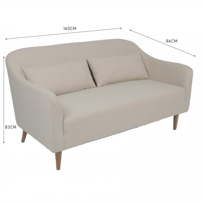 ODM classique 2 de toile Seater Sofa With Wooden Leg 1