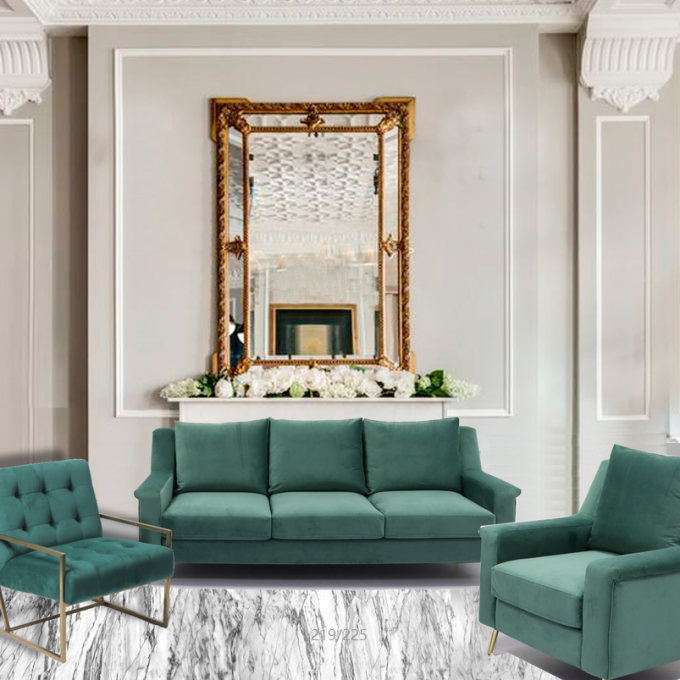 Salon Sofa With Metal Leg d'ODM de Forest Green 2