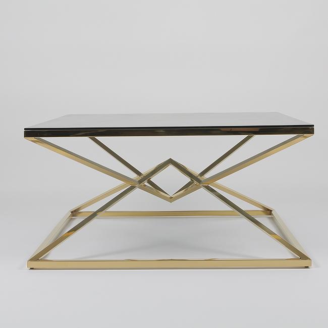 Table basse de recouvrement de cadre en métal des triangles 0.5cbm avec le verre propre 1