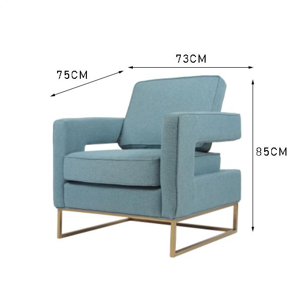 salon simple Sofa With Hallow Metal Base de 83*75*85cm 0