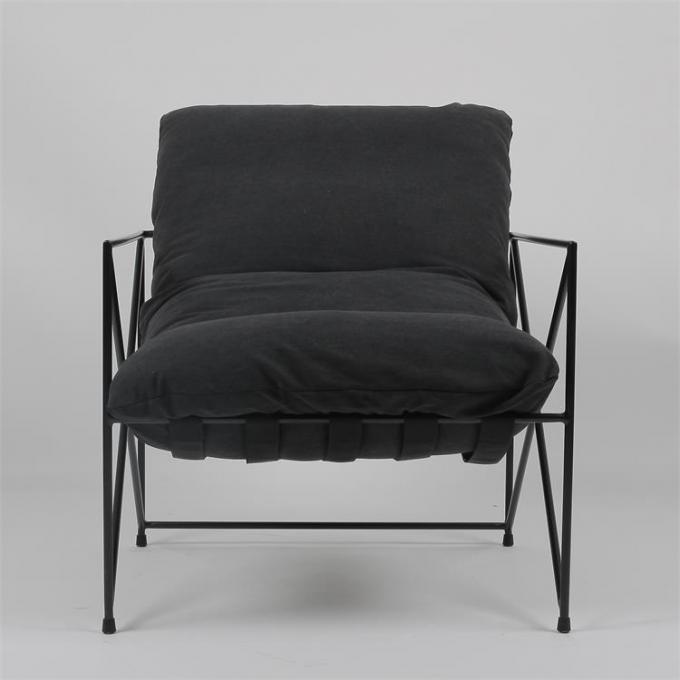Tissu simple paresseux Sofa With Down Filling d'ODM de loisirs de fer travaillé 1