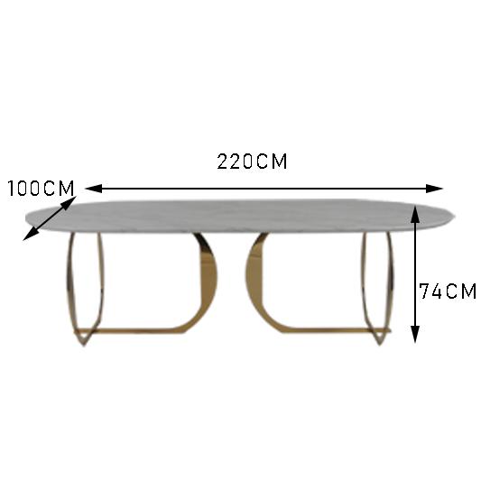 Table de salle à manger 160KG supérieure de marbre blanche moderne d'acier inoxydable 0
