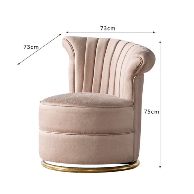 Salon à la maison Sofa Chair du tissu H75cm de velours 0