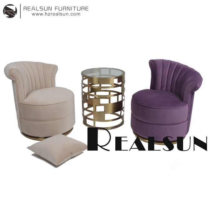 Salon à la maison Sofa Chair du tissu H75cm de velours 2