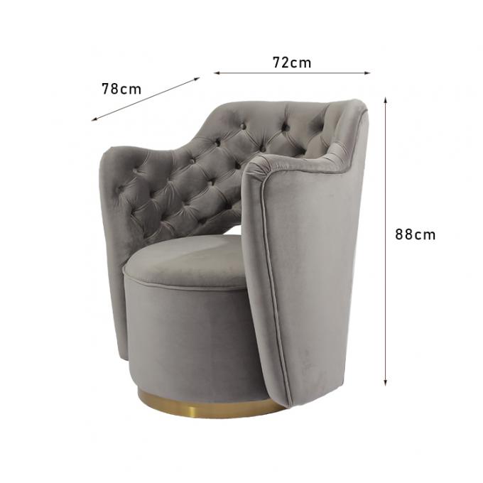 Fauteuil d'intérieur de salon de largeur des loisirs 72cm avec Grey Buttons 0