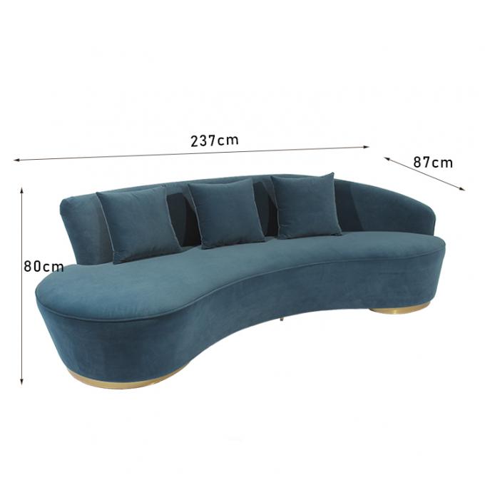 EPE a enveloppé le tissu moderne Sofa With Stainless Steel Base de velours 0
