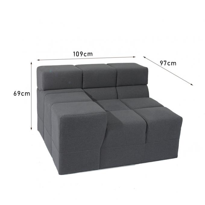 Salon rempli de toile nordique de Grey Fabric Modular Sofa For de velours 0