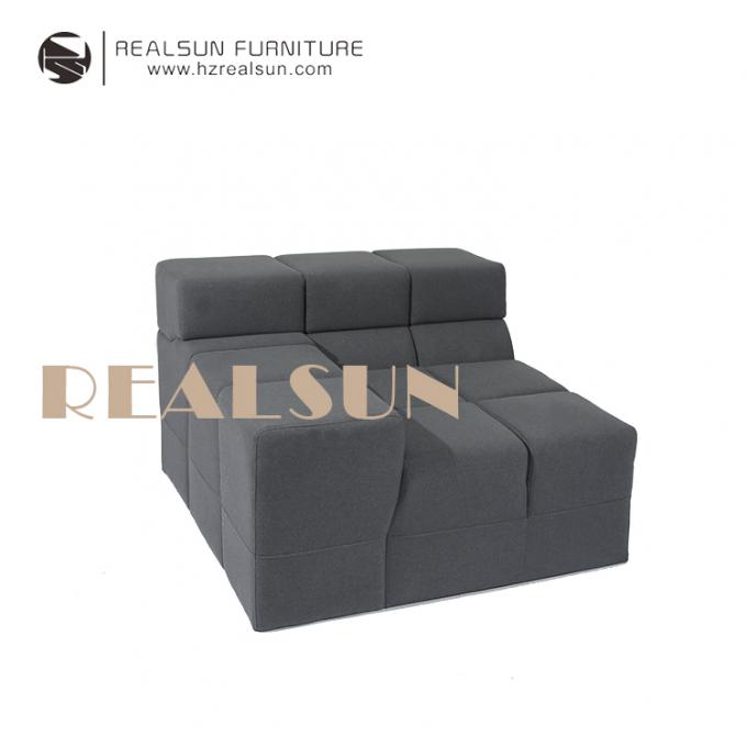 Salon rempli de toile nordique de Grey Fabric Modular Sofa For de velours 1