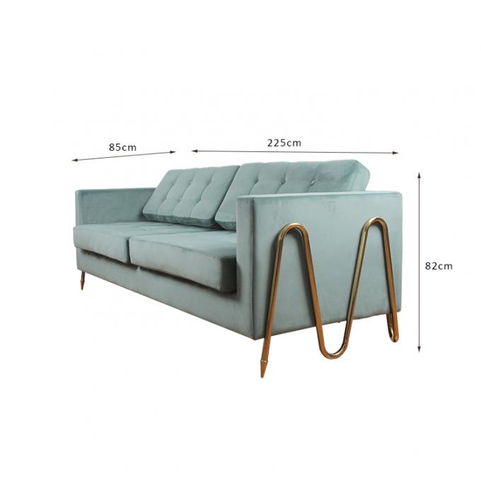 Divans Sofa For Living Room moderne de luxe W 85cm de velours de tapisserie d'ameublement de tissu 0