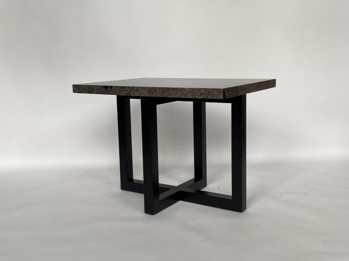 Moderne de luxe de chevet de pierre de table basse de base supérieure d'acier inoxydable 1