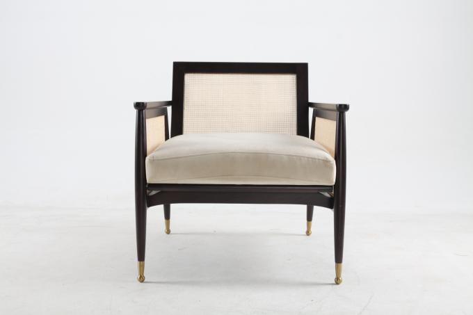 Les chaises tissées par rotin de toile en bois de tissu de salon ont adapté aux besoins du client 1