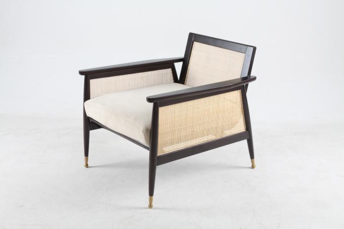 Les chaises tissées par rotin de toile en bois de tissu de salon ont adapté aux besoins du client 2