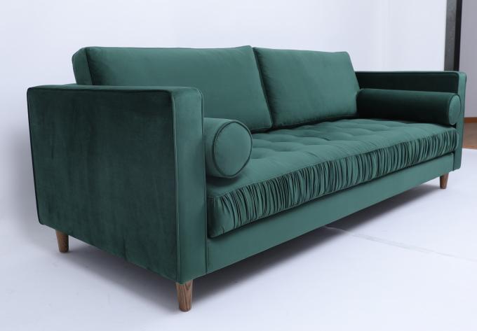 Sofa avancé moderne de tissu de velours avec le cadre en bois pour des meubles à la maison 2