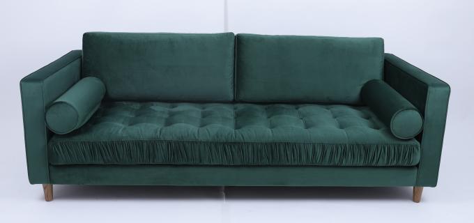 Sofa avancé moderne de tissu de velours avec le cadre en bois pour des meubles à la maison 3