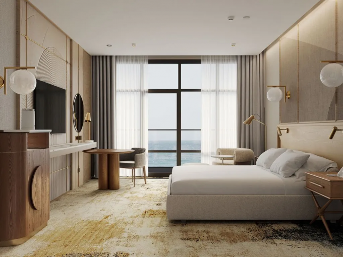 Ensembles de meubles de chambre à coucher d'hôtel pour les meubles en bois solides cinq étoiles de chambre à coucher de chambres d'hôtel 2
