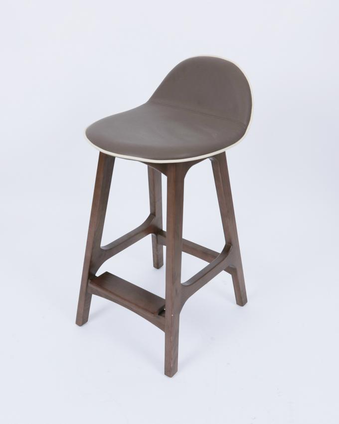 Vinyle de luxe de Barstool en bois solide pour le restaurant de salle à manger 1