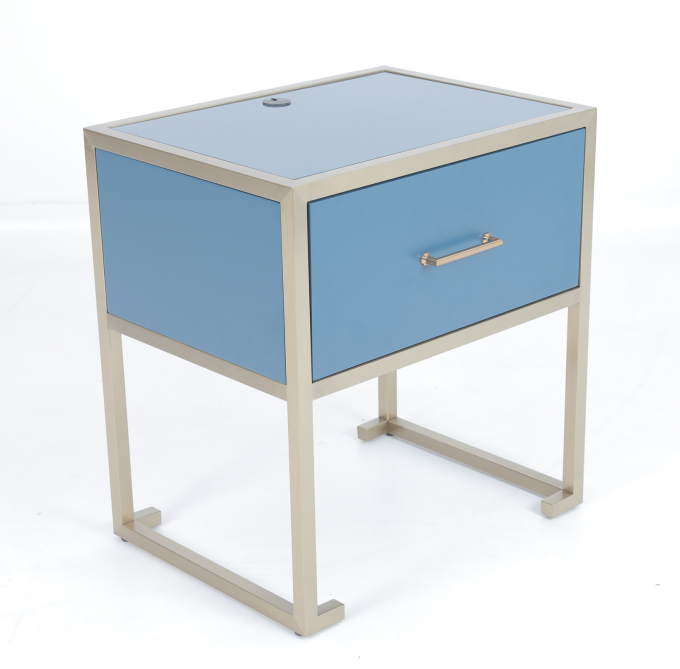 Table de nuit de luxe à 5 étoiles avec cadre en acier inoxydable 0