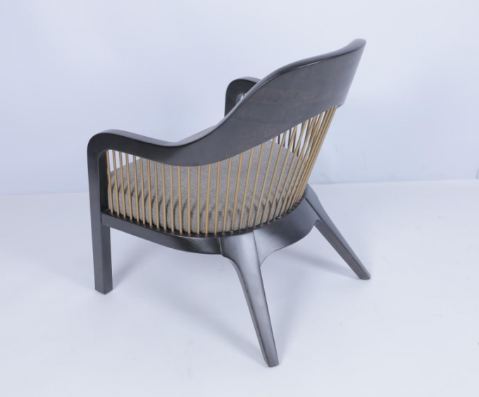 Chaises occasionnelles modernes personnalisées fauteuil en tissu cadre en bois 2