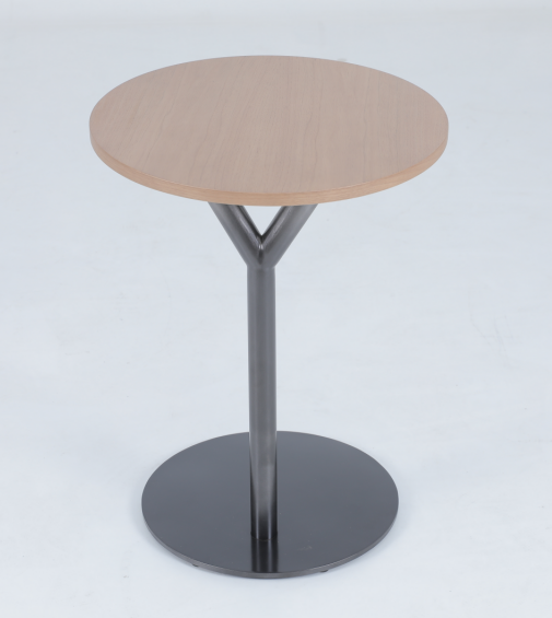 Table de couchage en bois, base en acier inoxydable 1