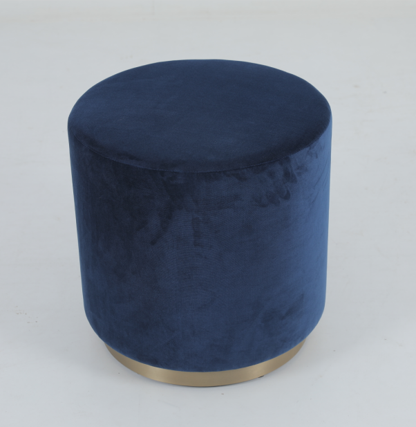 COM Tissu rembourrée Tabouret rond Sous-sol en cuivre ancien 1
