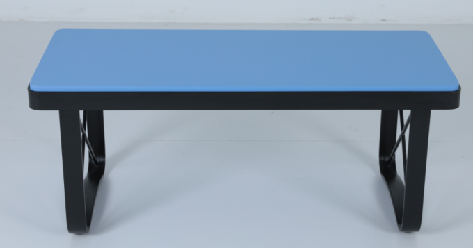 Benjamin bleu haut carré Petite table basse métallique de style moderne 1
