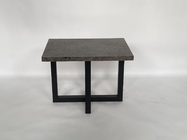 Stone Top Bedside Coffee Table Stainless Steel Base Luxury Modern