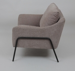 Fashion Modern Living Room Sofa Upholstered Grey With Black Metal Frame