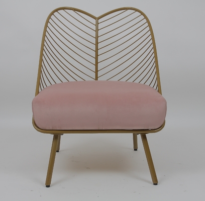 acheter Conception commerciale de modèle de feuille de salon en métal de mode de chaise d'or de loisirs fabrication en ligne