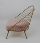 Fashion Metal Golden Living Room Leisure Chair Commercial Leaf Pattern Design