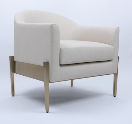 acheter Cadre confortable en métal d'or de luxe de sofa de fauteuil de salon simple de tissu blanc fabrication en ligne
