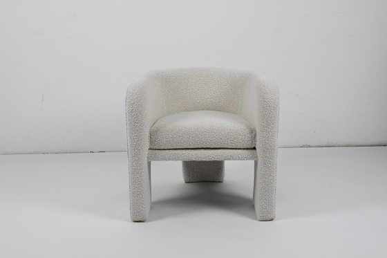 acheter Le salon paresseux de laine d'agneau de Sofa Cream White Boucle Chair de laine d'agneau accentuent simple fabrication en ligne