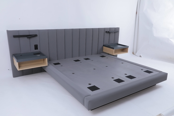 acheter Les meubles de chambre à coucher d'hôtel placent le Roi Bed avec le support de nuit monté par tête de lit fabrication en ligne