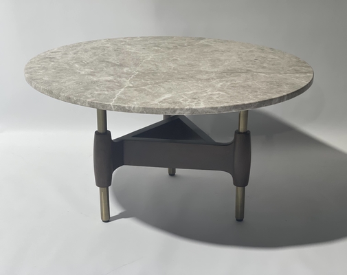 acheter Table basse adaptée aux besoins du client de salon avec le dessus de marbre à base métallique en laiton balayé fabrication en ligne
