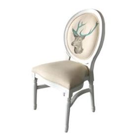 acheter Chaises françaises empilables de salle à manger de meubles, chaises dinantes en bois solides de tissu de toile fabrication en ligne