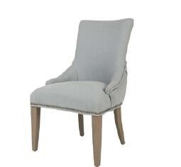 acheter Jambe en bois solide foncée arrière élevée de Grey Upholstered Dining Chairs With, style américain fabrication en ligne