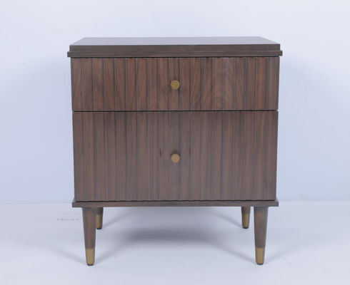 acheter Hôtel de luxe deux tiroirs table de nuit avec placage de noix fabrication en ligne