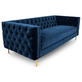 acheter Le bouton d'or de tissu de velours de noir de nouveau modèle de jambe en métal a orné des ensembles de sofa pour le mariage, sofa de salon fabrication en ligne